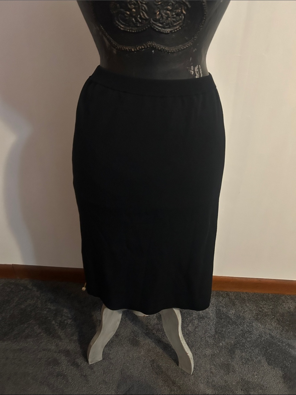Sandra Black Knit Pencil Skirt